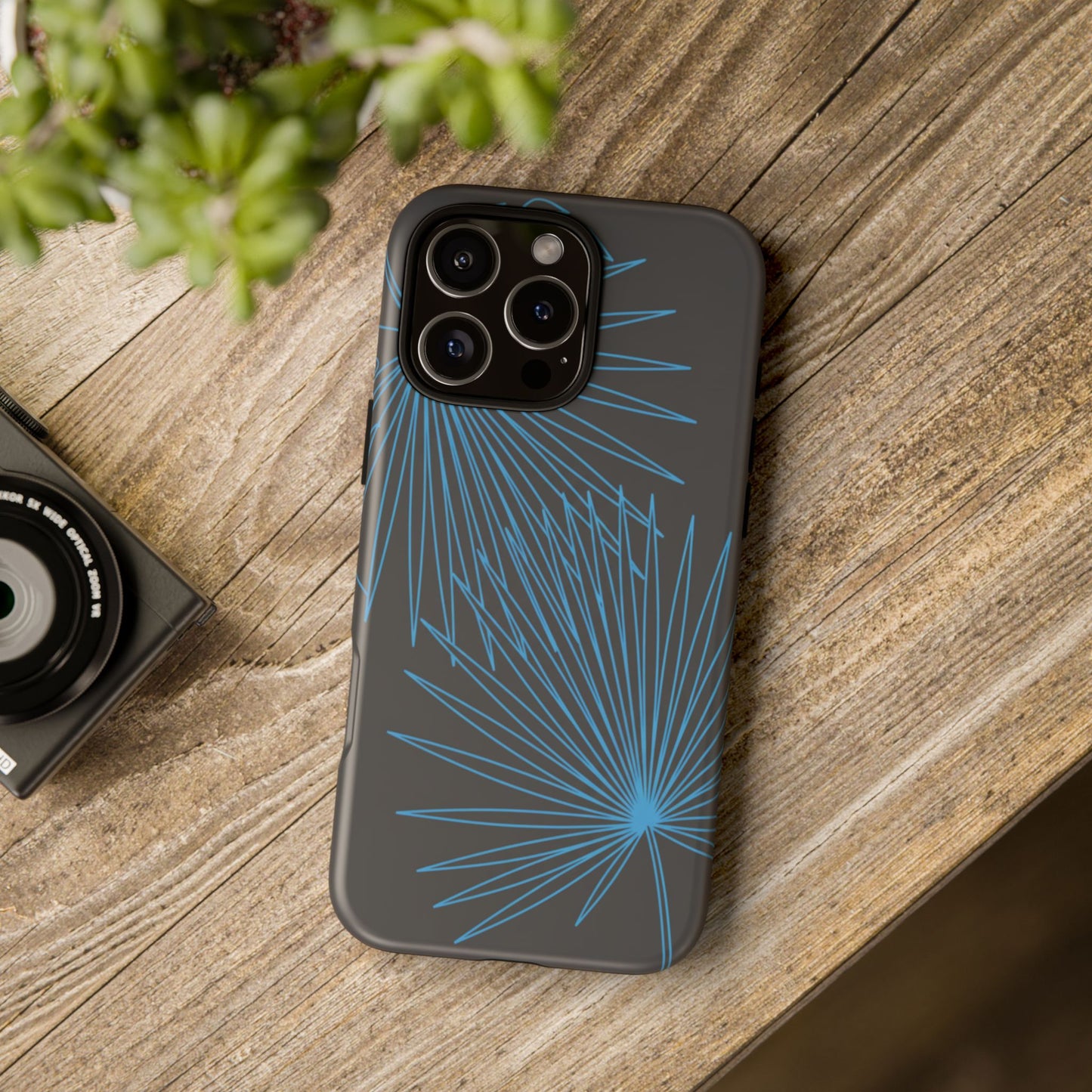 Blue Dandelion Burst Tough Phone Case — Protective Floral iPhone Cover