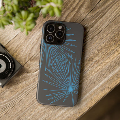 Blue Dandelion Burst Tough Phone Case — Protective Floral iPhone Cover