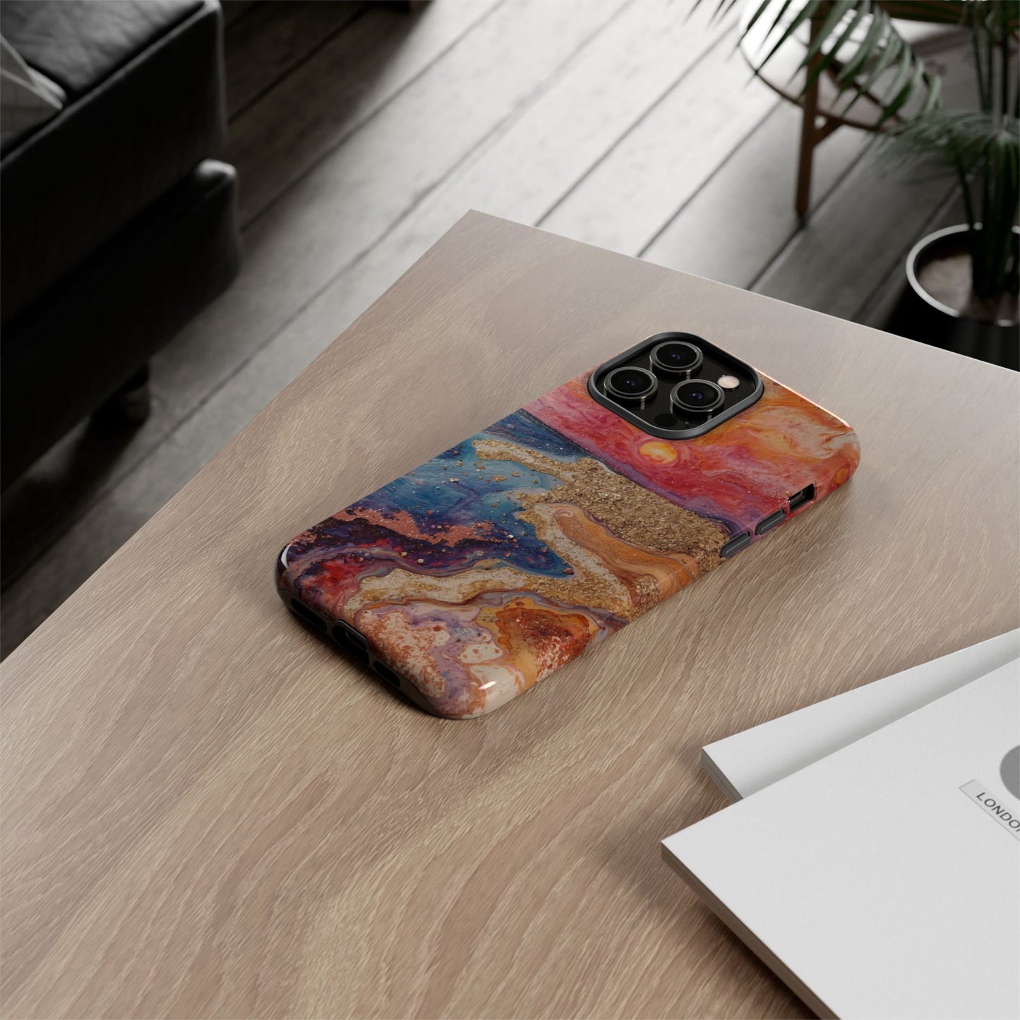 Sunset Coast Phone Case — Colorful Abstract Beach Art Tough Case