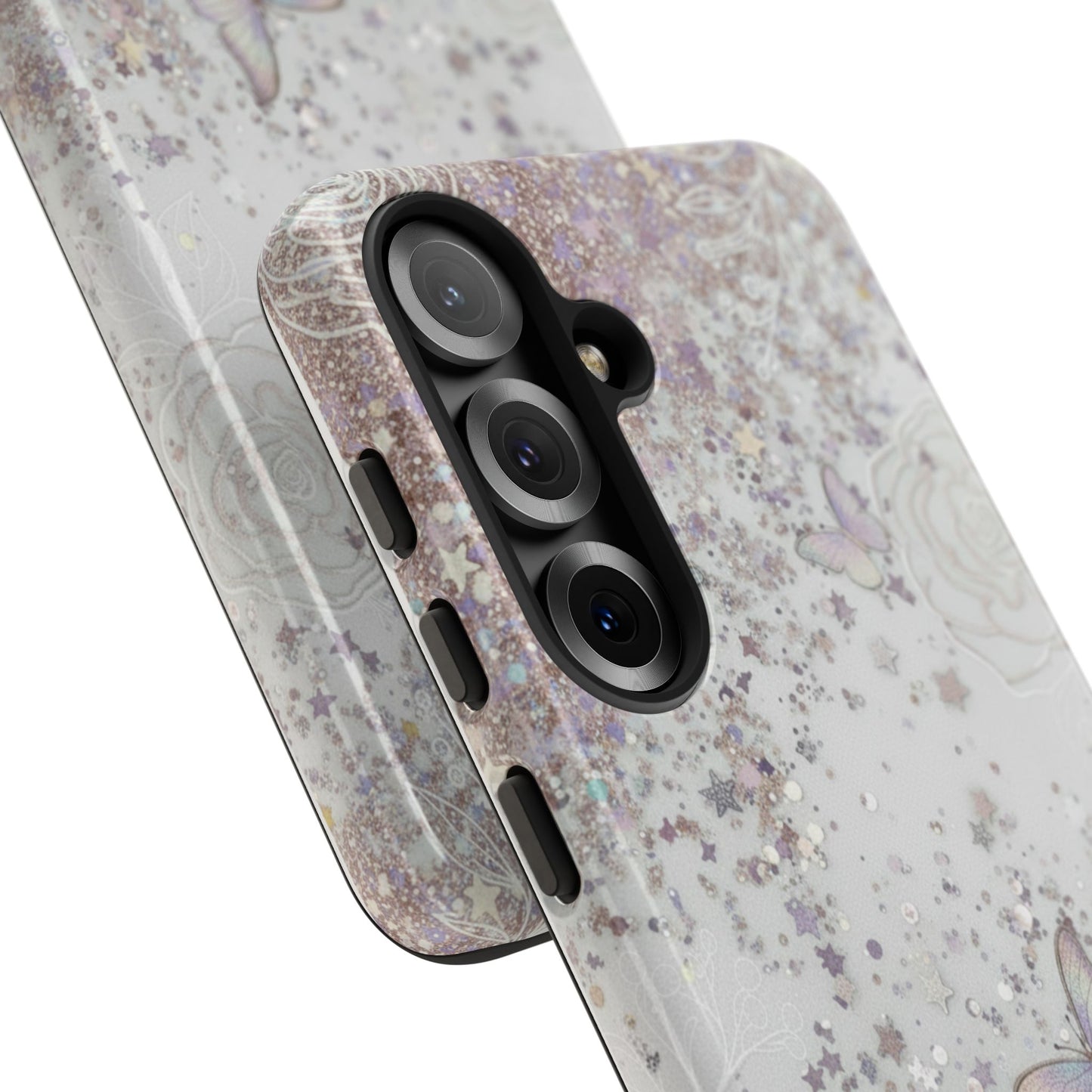 Butterfly Glitter Tough Phone Case — Floral Sparkle Protective Case