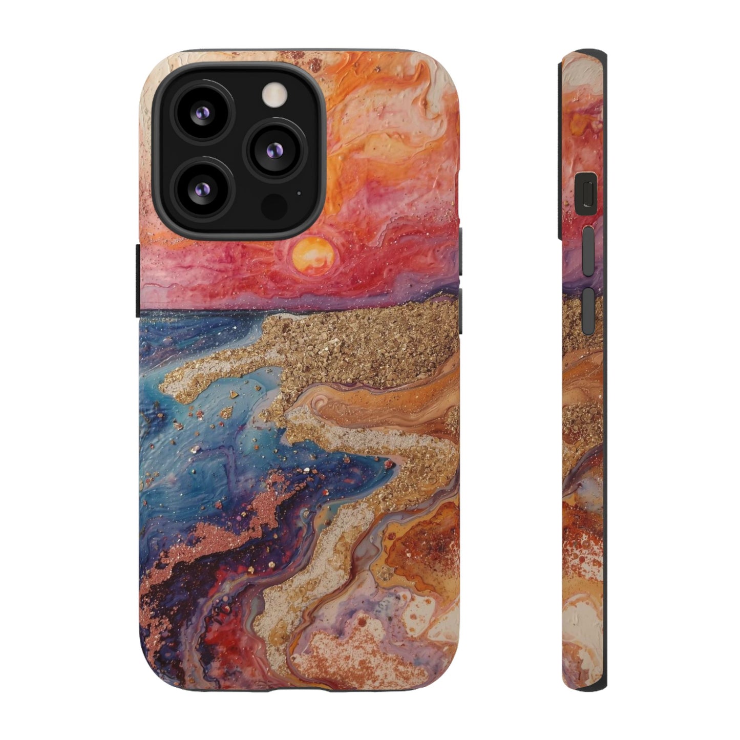 Sunset Coast Phone Case — Colorful Abstract Beach Art Tough Case