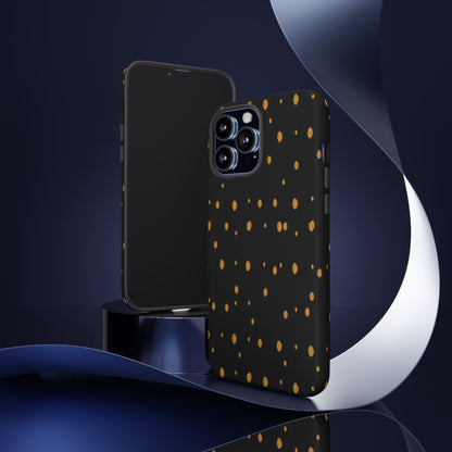 Black & Gold Dot Tough Phone Case — Protective Sparkle Pattern