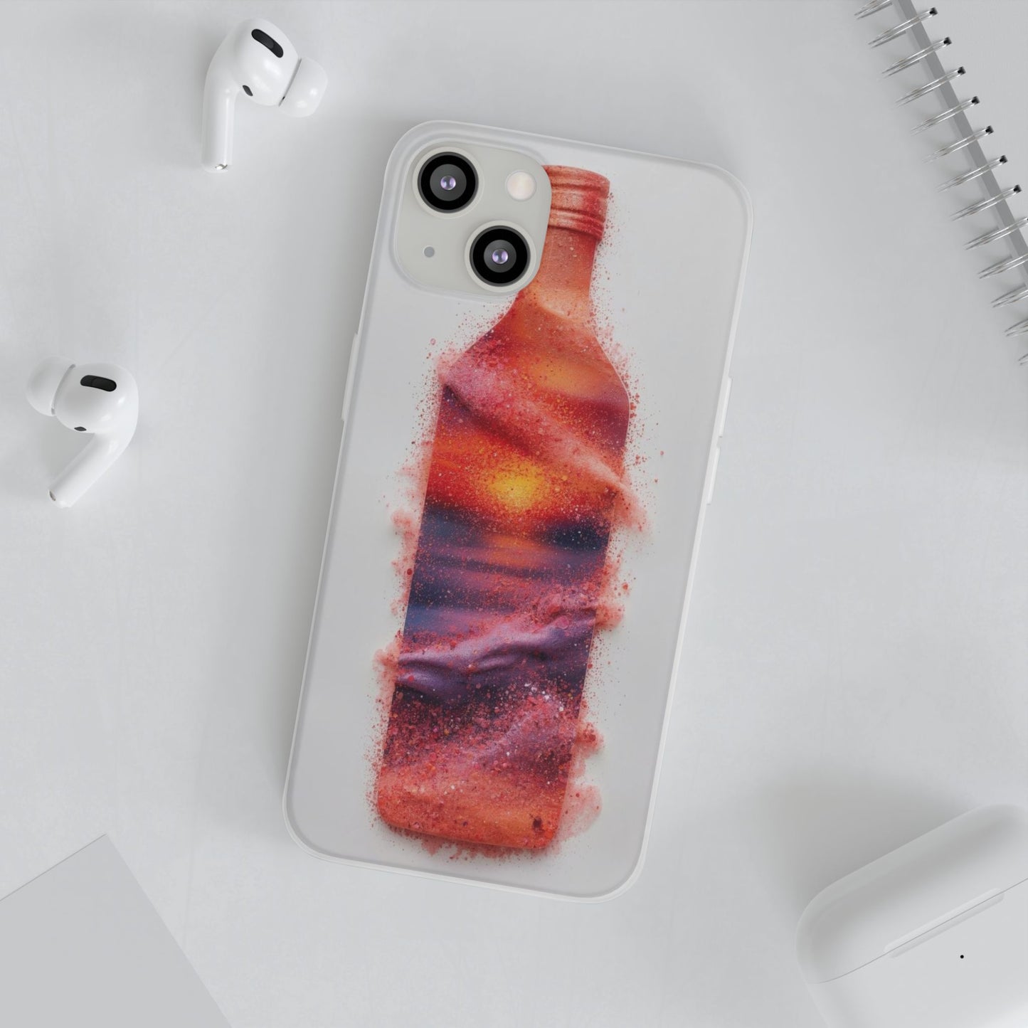 Galaxy Bottle Phone Case — Abstract Cosmic Beverage Design Flexible Case