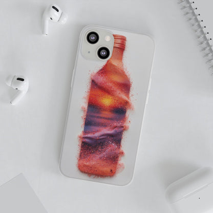 Galaxy Bottle Phone Case — Abstract Cosmic Beverage Design Flexible Case