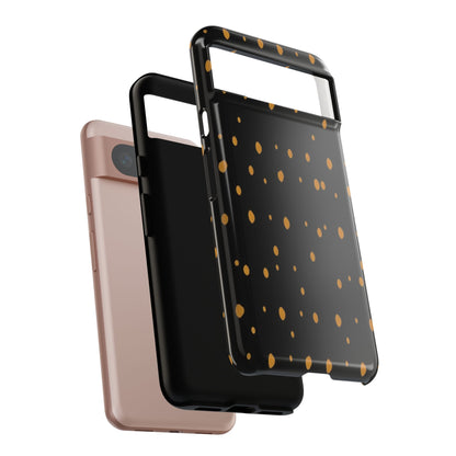 Black & Gold Dot Tough Phone Case — Protective Sparkle Pattern