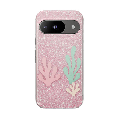 Pink Glitter Seaweed Tough Case - Sparkle Protective Phone Cover