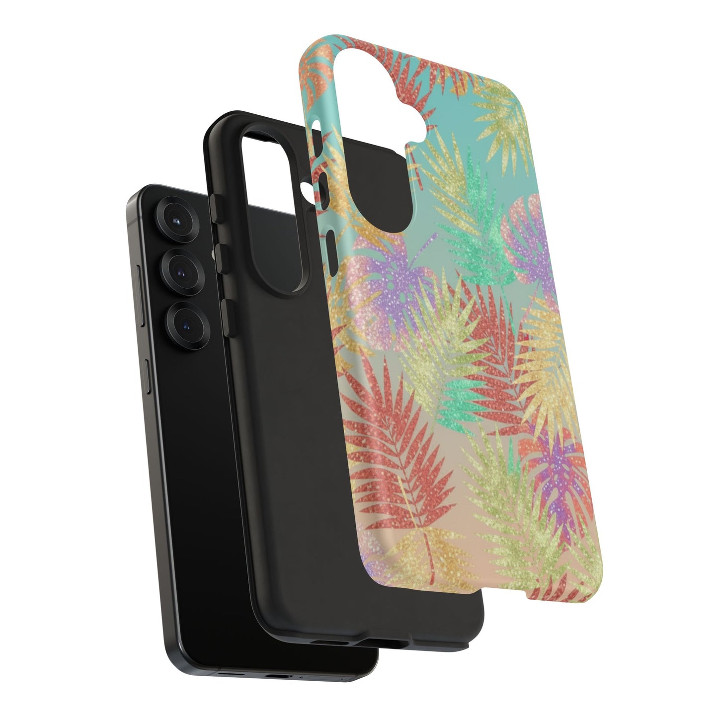 Tropical Palm Leaf Tough Phone Case – Colorful Pastel Botanical Protection