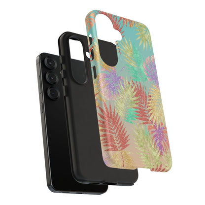 Tropical Palm Leaf Tough Phone Case – Colorful Pastel Botanical Protection