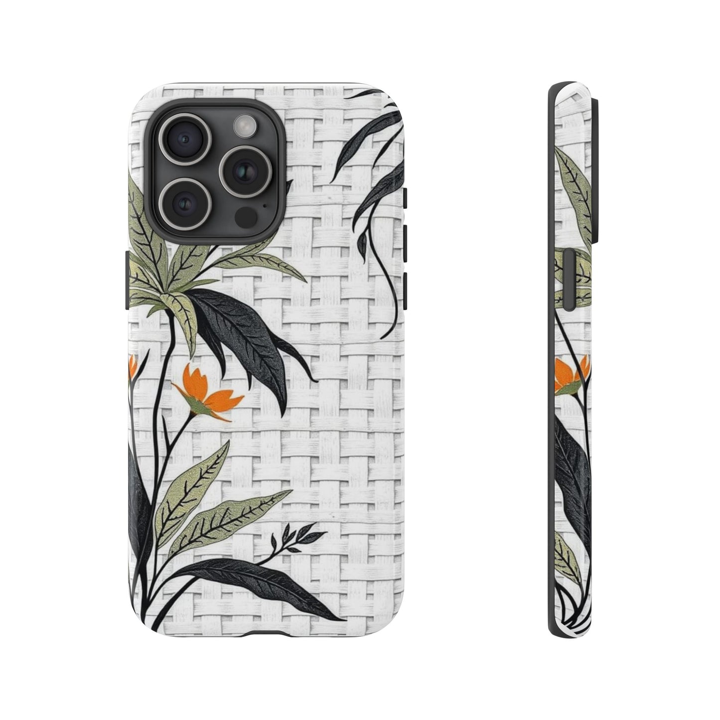 Floral Woven Tough Phone Case — Protective Botanical iPhone Cover