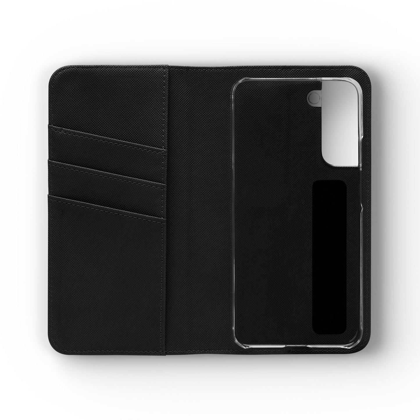 Botanical Noir Flip Phone Case — Dark Floral Wallet Cover with Card Slots