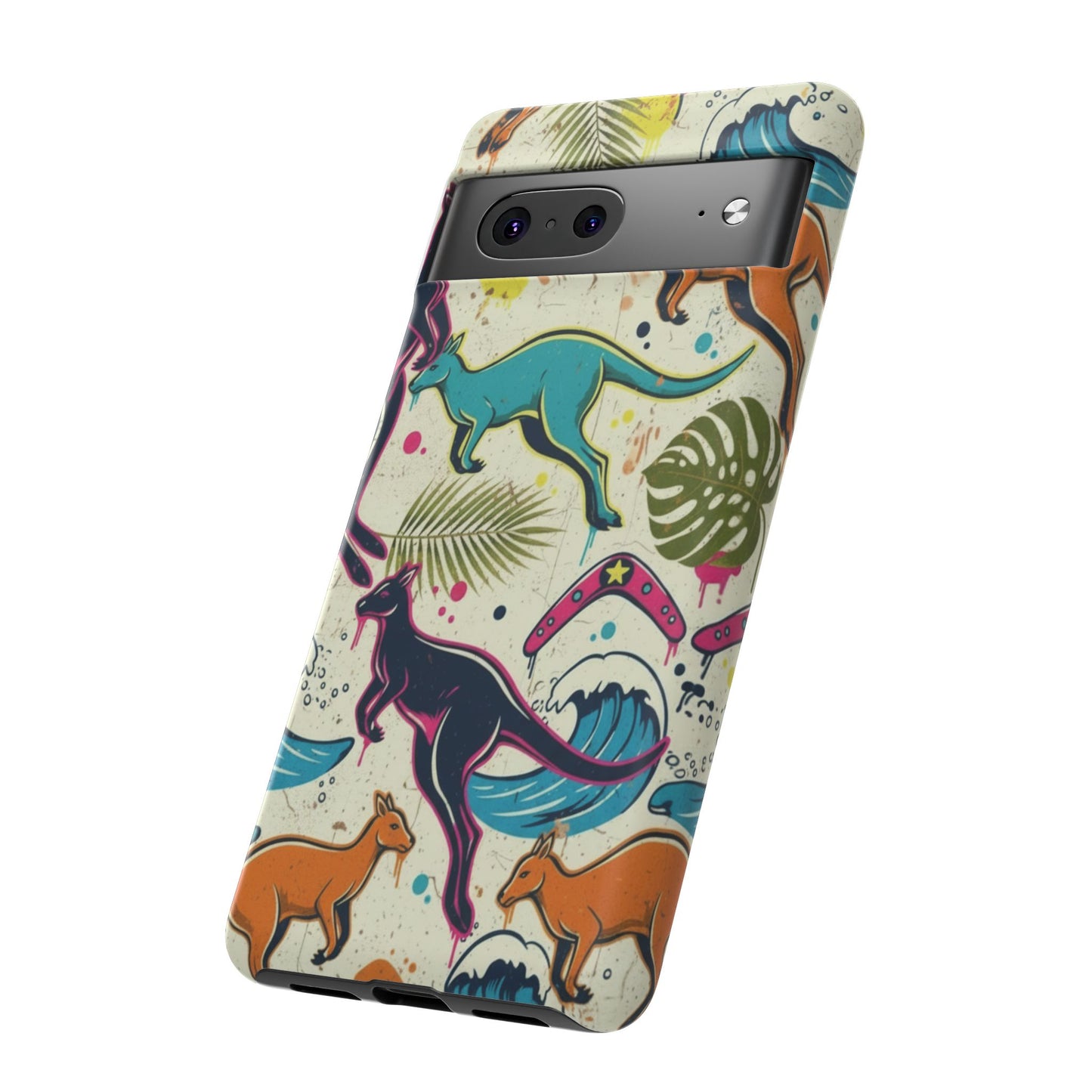 Tough Cases — Colorful Surfing Kangaroo Phone Case