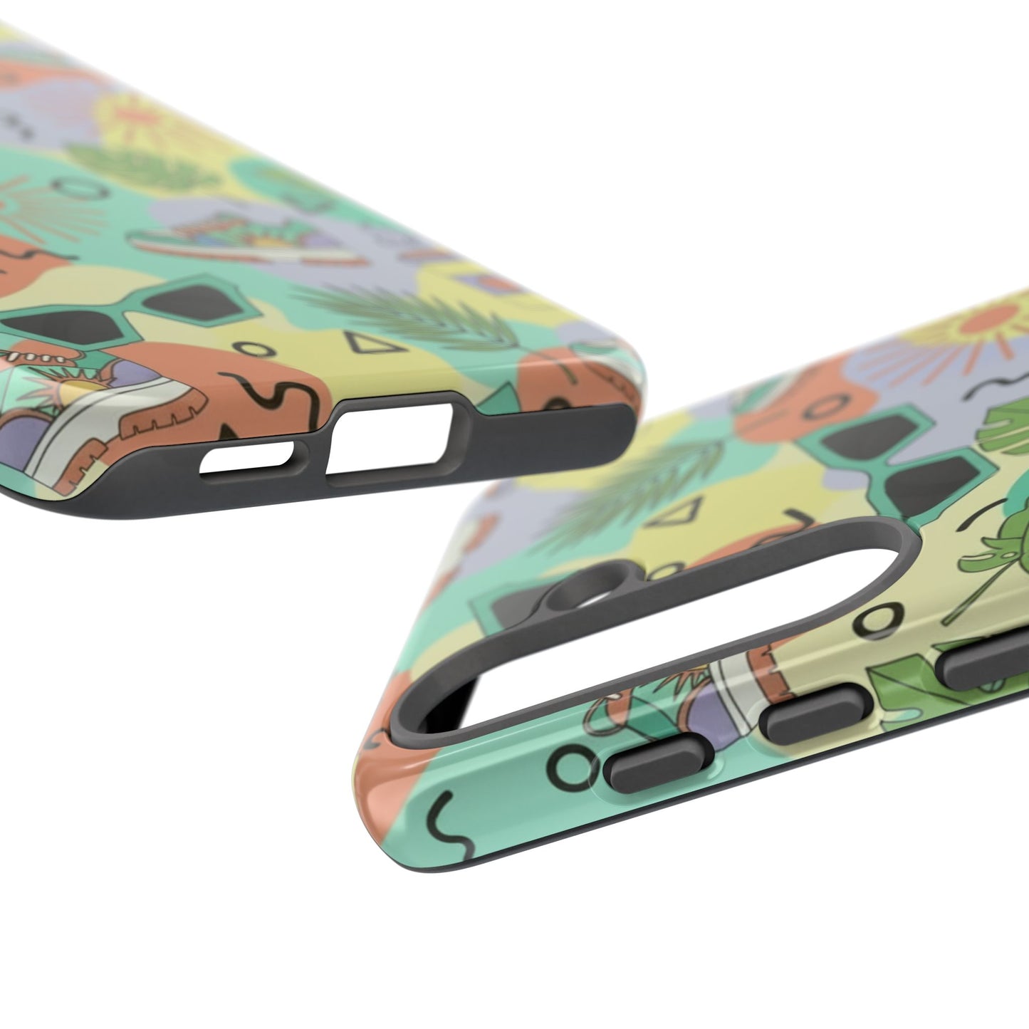 Tropical Summer Phone Case — Retro Sunglasses, Sneakers & Palm Pattern