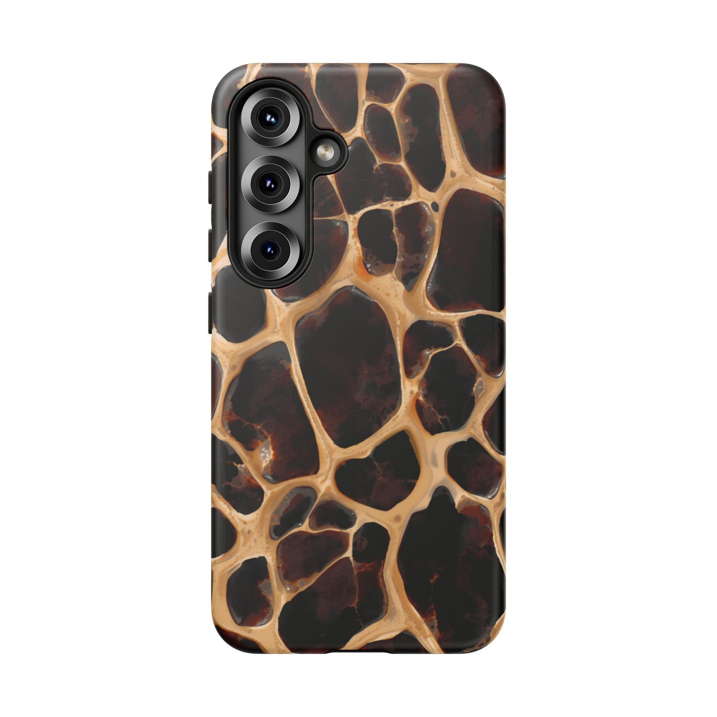 Phone Case — Brown Leather Dot Texture Rugged Protective Cover
