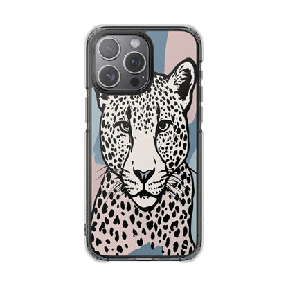 Clear Magnetic Phone Case — Leopard Art Protective Impact Cover