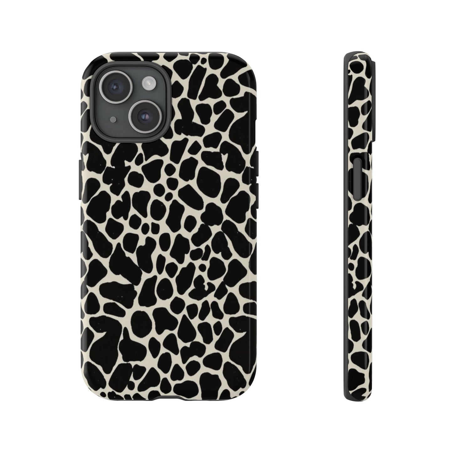 Black and White Cowhide Phone Case — Protective Tough Case