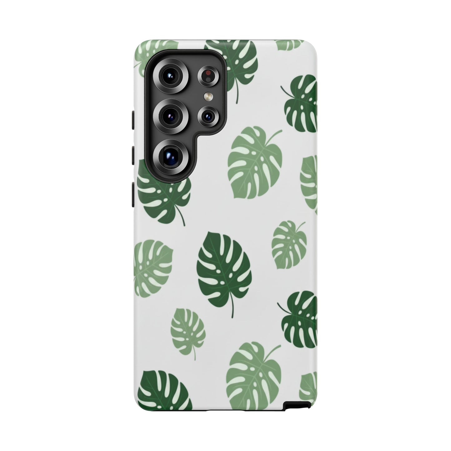 Monstera Leaf Phone Case — Tropical Green Pattern Tough Case