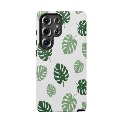 Monstera Leaf Phone Case — Tropical Green Pattern Tough Case