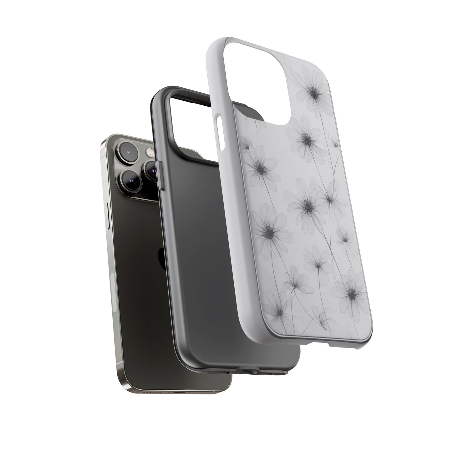 Tough Case — Black & White Floral Tough Phone Case
