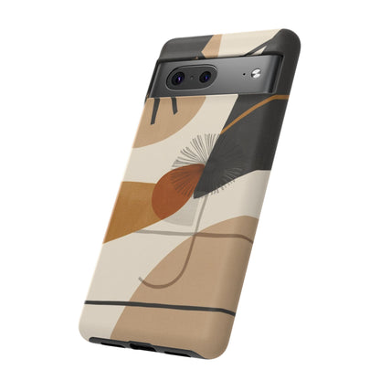 Abstract Earth Tone Phone Case — Mid-Century Minimalist Tough Case