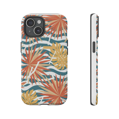Tropical Palm Tough Phone Case – Retro Wave Floral Protective Cover