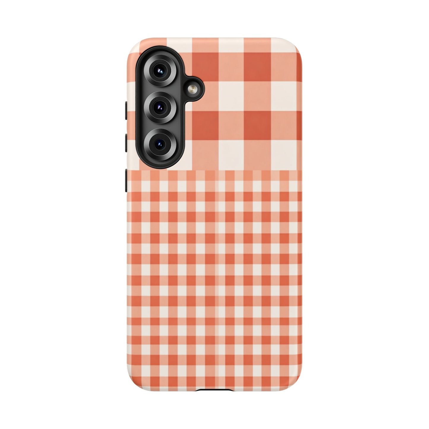Buffalo Check Tough Phone Case — Orange Gingham Protective Cover