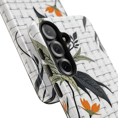 Floral Woven Tough Phone Case — Protective Botanical iPhone Cover