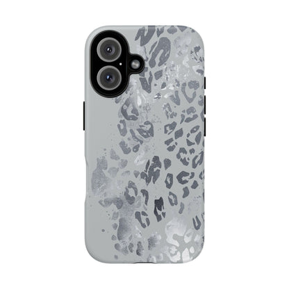 Gray Leopard Print Tough Phone Case