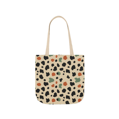 Leopard Spot Canvas Tote Bag — Neutral Multicolor Safari Print