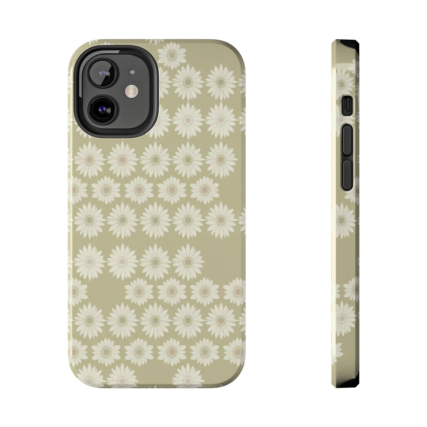 Daisy Pattern Tough Phone Case — Protective Floral iPhone Cover