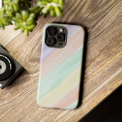 Pastel Watercolor Stripe Tough Phone Case