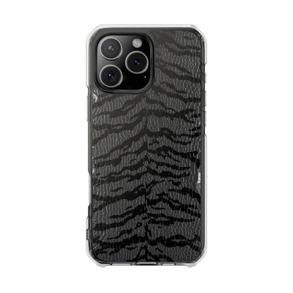 Clear Magnetic Impact Phone Case — Black Tiger Stripe