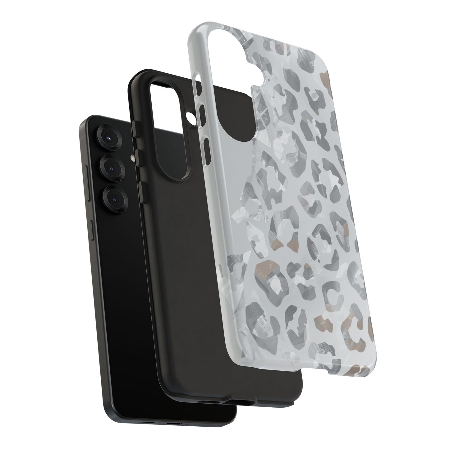 Silver Leopard Tough Phone Case
