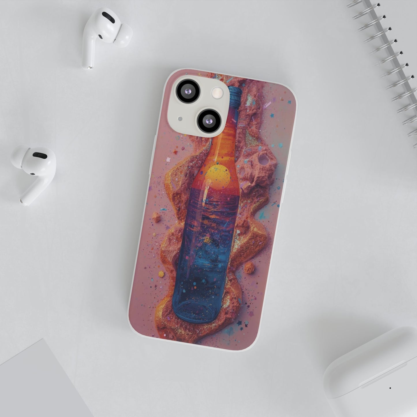 Phone Case — Surreal Sunset Bottle Art Flexible Protective Cover