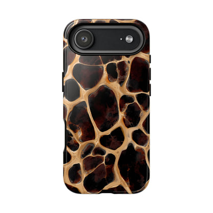 Phone Case — Brown Leather Dot Texture Rugged Protective Cover