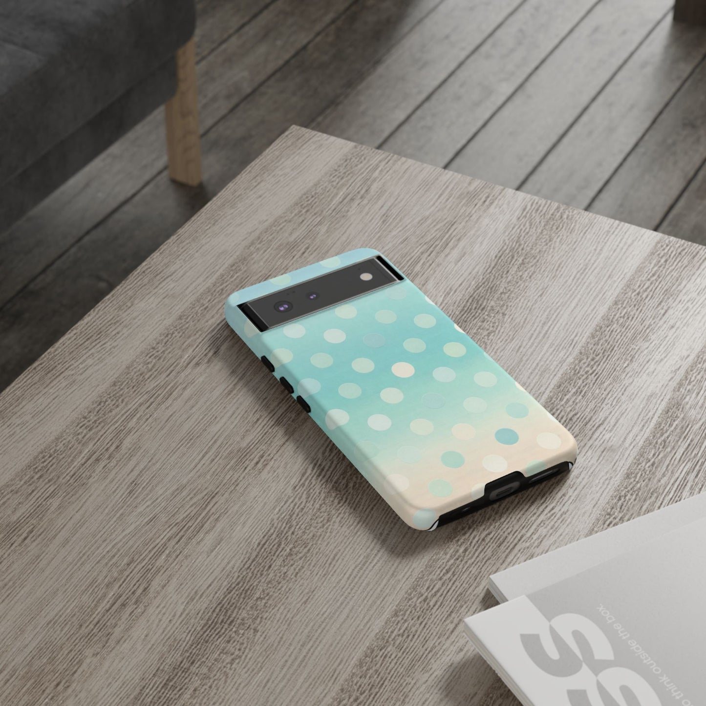 Abstract Palm Tough Phone Case — Minimal Coastal Blue Protective Cover