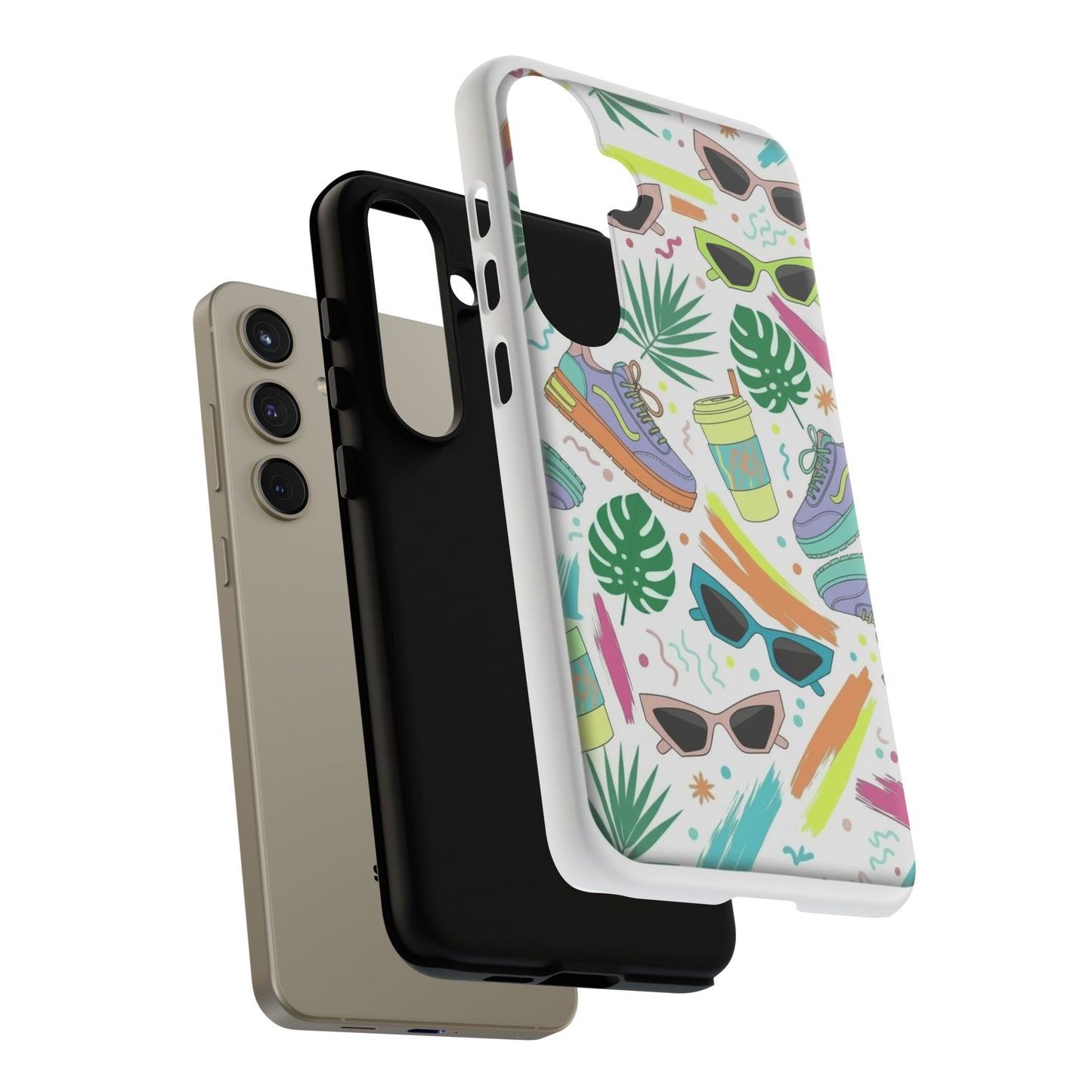 Tough Cases — Colorful Retro Sneakers & Sunglasses Phone Case