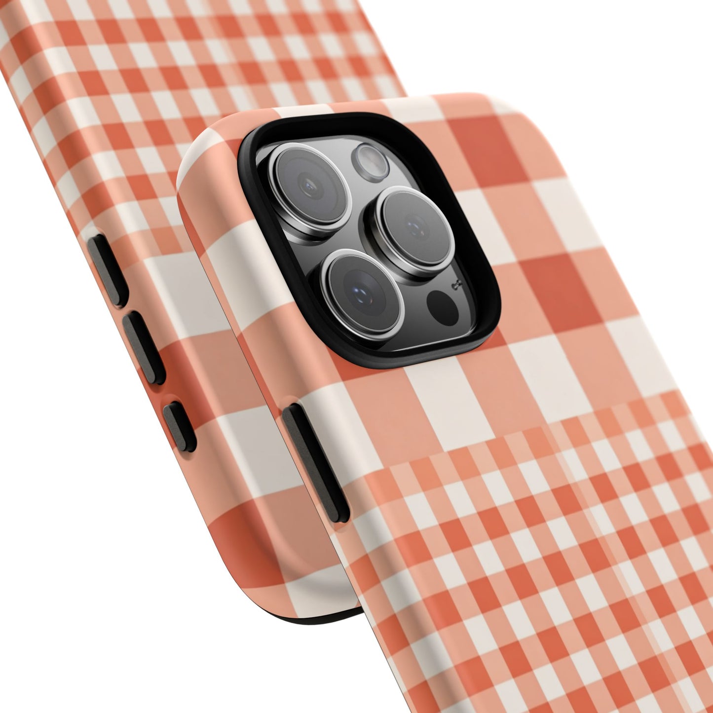 Buffalo Check Tough Phone Case — Orange Gingham Protective Cover