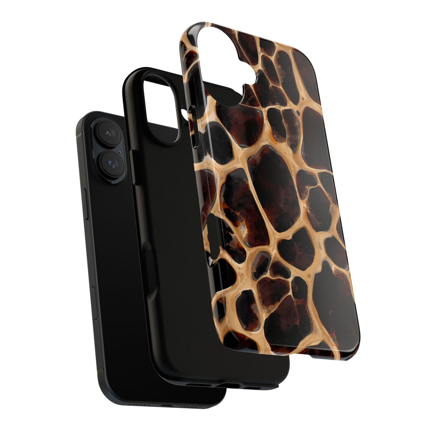 Phone Case — Brown Leather Dot Texture Rugged Protective Cover