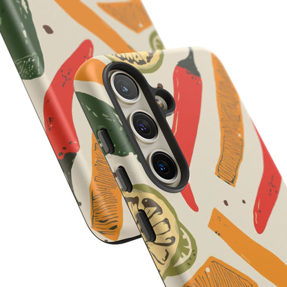 Spicy Peppers Phone Case – Colorful Chili, Lime & Citrus Pattern