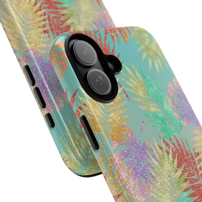 Tropical Palm Leaf Tough Phone Case – Colorful Pastel Botanical Protection