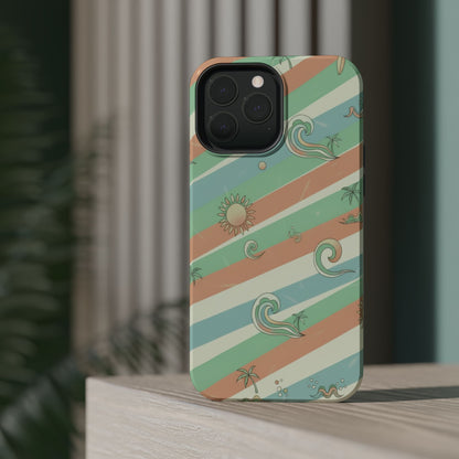 Magnetic Impact-Resistant Phone Case — Retro Surf Stripes