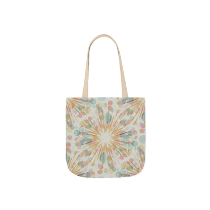 Boho Sunburst Canvas Tote Bag — Pastel Tie-Dye Beach & Market Bag