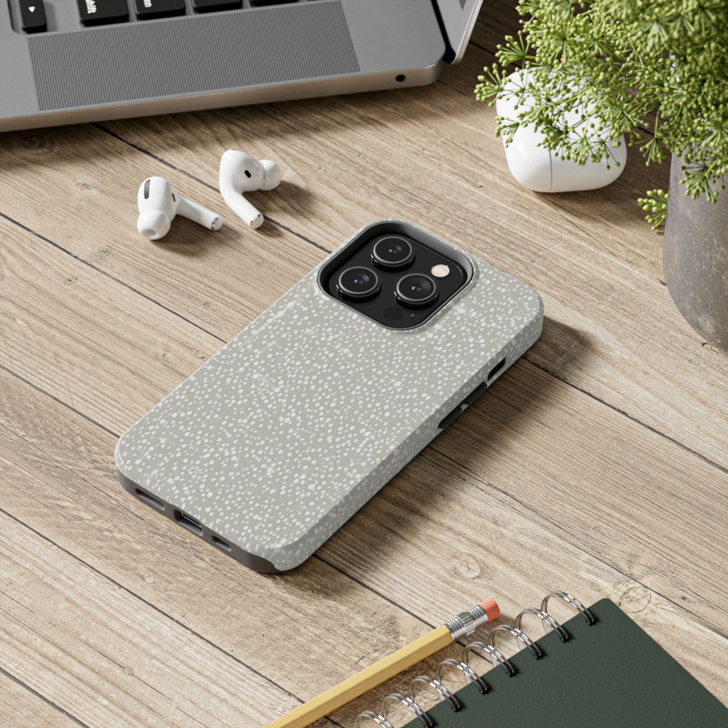 Speckled Gray Tough Phone Case — Protective Shockproof iPhone Cover