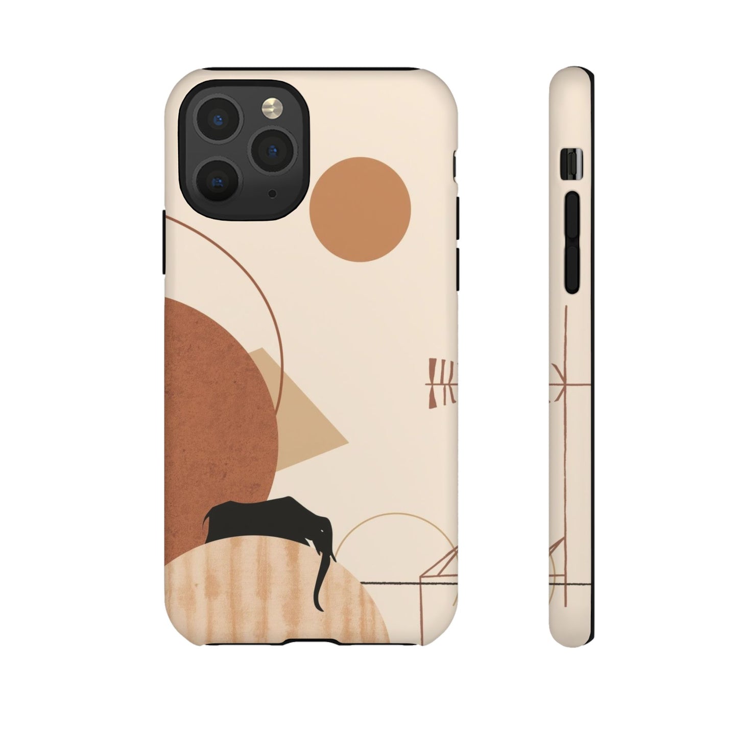 Abstract Earth Tones Phone Case — Minimal Geometric Design