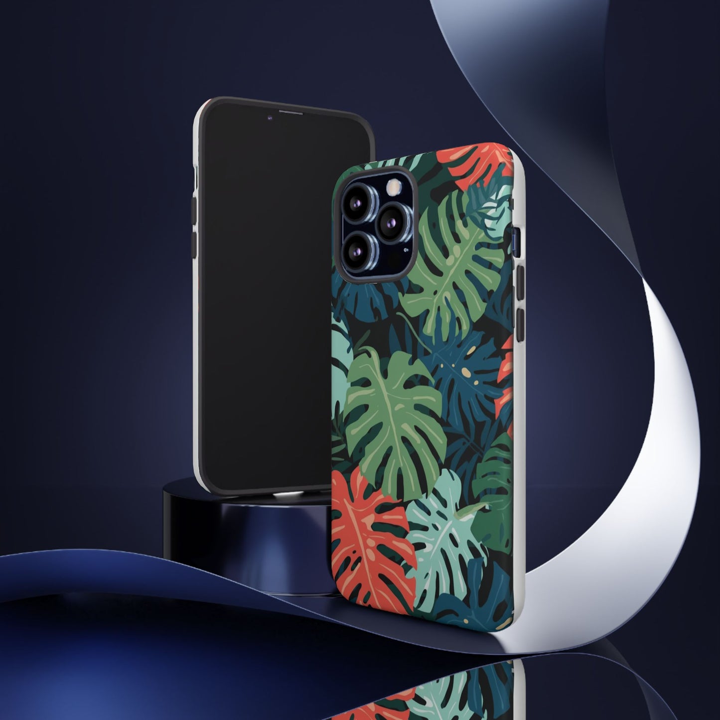 Tropical Monstera Phone Case — Colorful Leaf Protective Tough Case