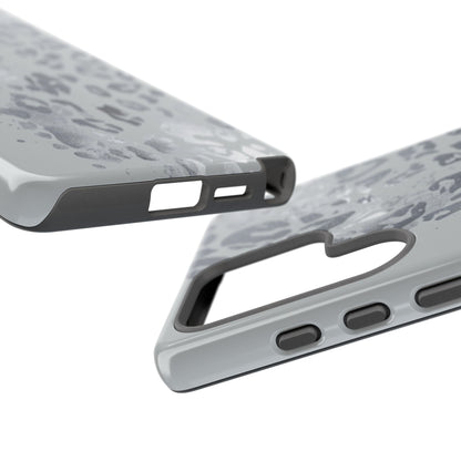 Gray Leopard Print Tough Phone Case