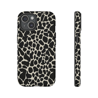 Black and White Cowhide Phone Case — Protective Tough Case