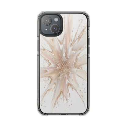 Clear Magnetic Impact Phone Case — Neutral Gold Starburst Design