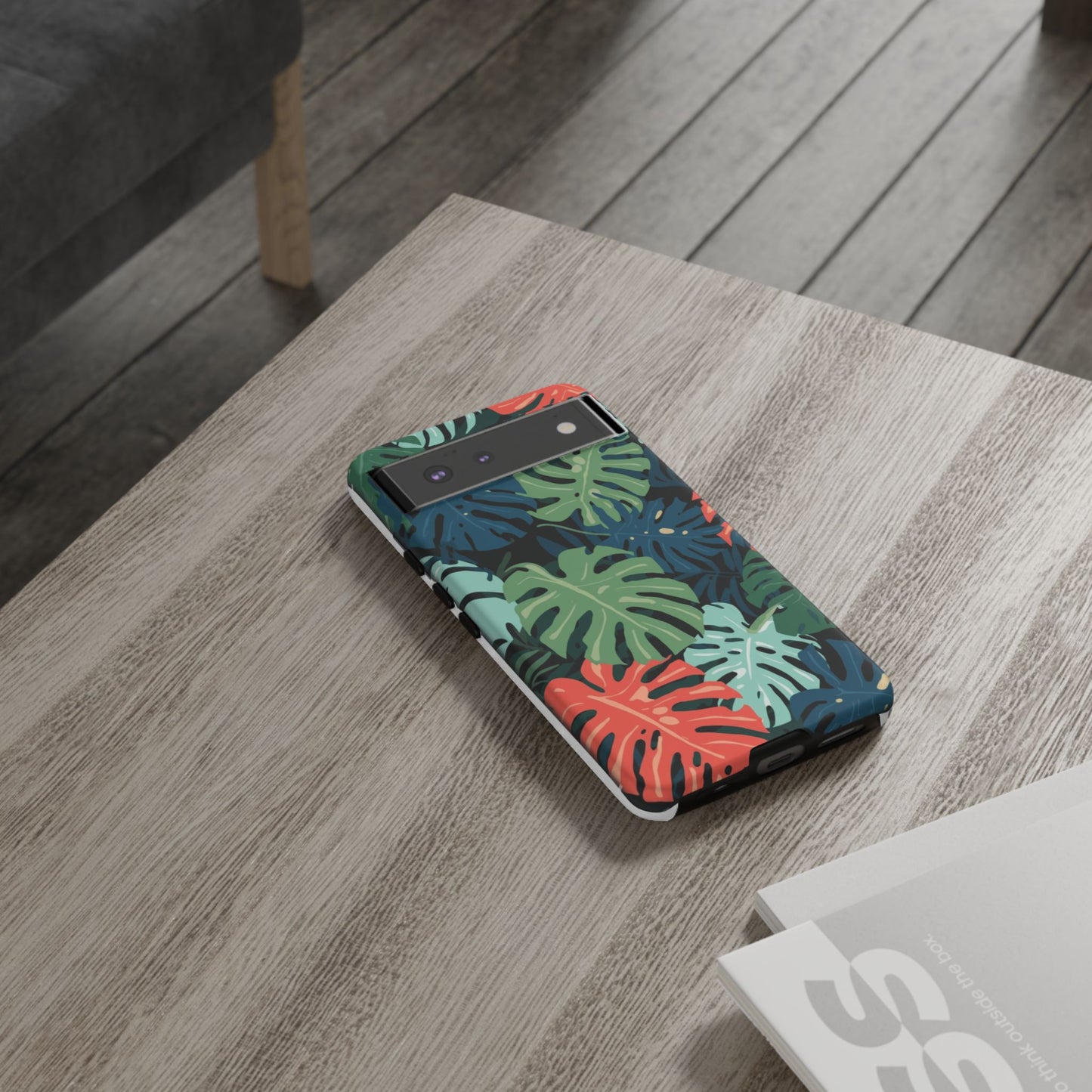 Tropical Monstera Phone Case — Colorful Leaf Protective Tough Case