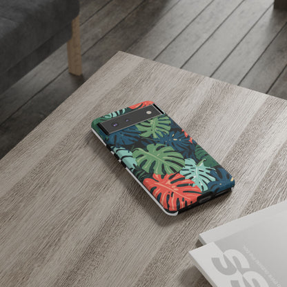 Tropical Monstera Phone Case — Colorful Leaf Protective Tough Case